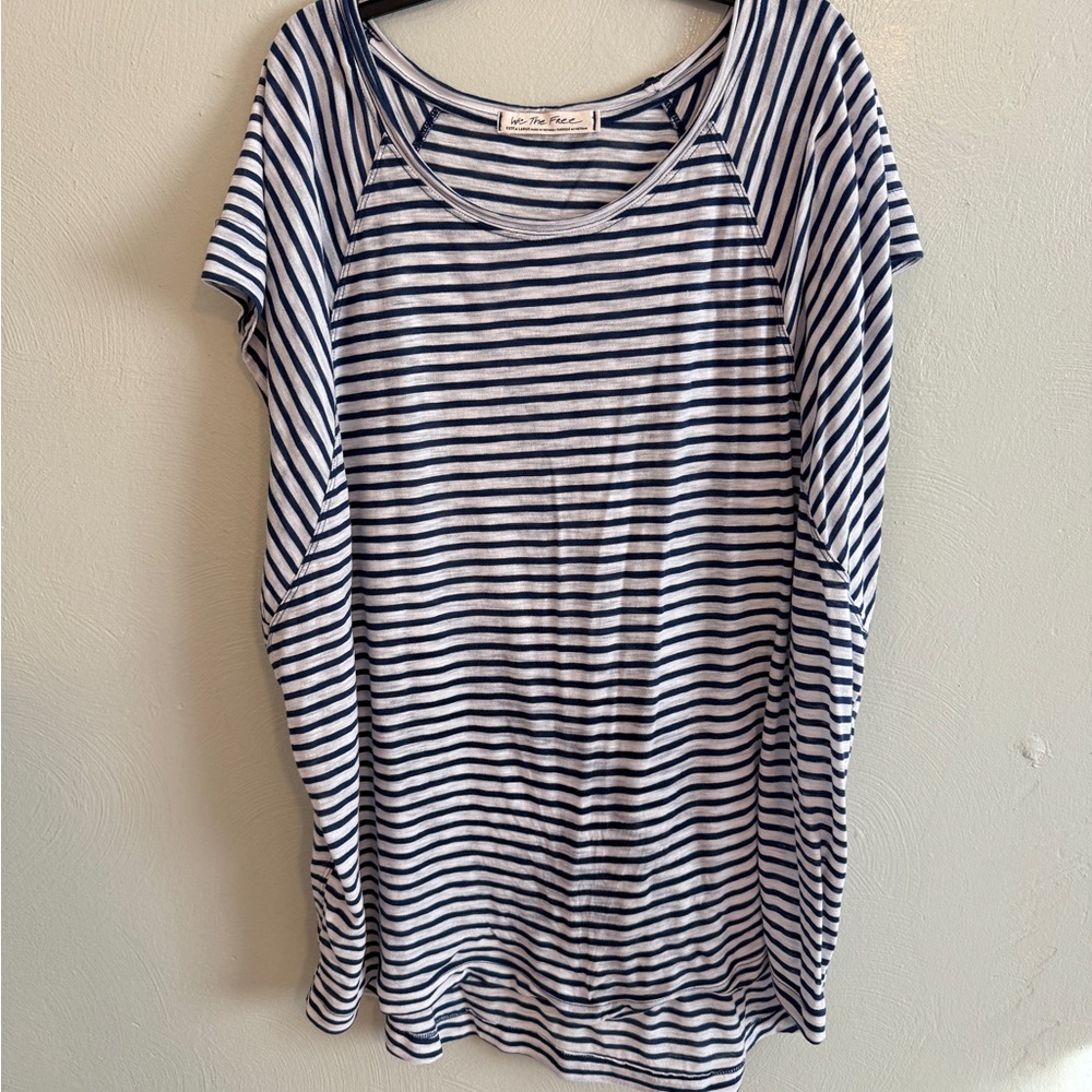 We The Free Navy and White Striped Top
